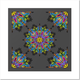 Kaleidoscopic geometrical ornament. Art. Posters and Art